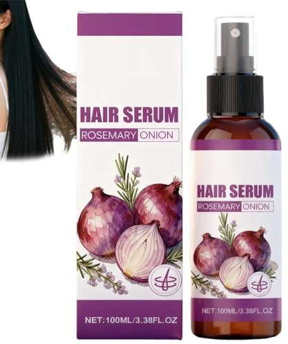 Sérum capillaire en spray à l'oignon et au romarin, sérum hydratant pour le cuir chevelu pour des cheveux plus épais et plus volumineux, soin fortifiant en spray pour cheveux secs et abîmés. (1PCS)