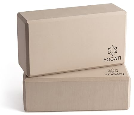 YOGATI® Set de 2 Bloques de Yoga EVA | 2 Bloques Antideslizantes para Estiramientos | Dimensiones de Ladrillo Yoga 22x12x7.5 Cm | Ideal para Pilates y Yoga