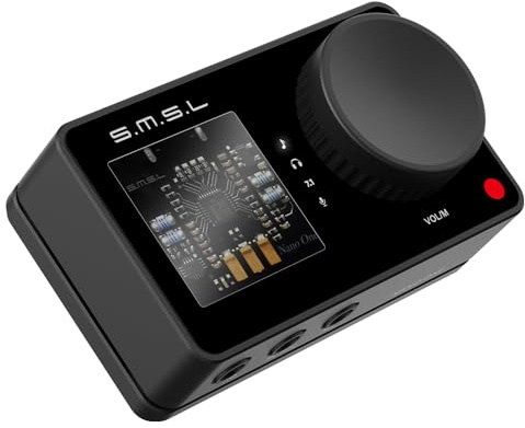 SMSL Nano ONE, Gaming External Sound Card Microphone/USB Input, 3.5mm Headphone Output Four Modes: Music/Game/7.1 Virtual/Voice Enhancement Connects to Phones/Tablets/Computers/Gaming Consoles