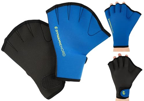 DYNAMICNORD - Badhandske - Unisex neopren simhandskar, mycket flexibla och bekväma neopren, lätt justerbar kardborreknäppning, stärker armar och överkropp (S = Small)