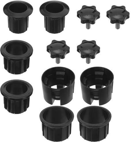 Alasum Bouchon pour Trou de Parasol de Table de Patio Noir 12 Pièces | Plastique, Tailles Assorties pour Usage Polyvalent, Solution de Stabilité Renforcée, Installation Facile