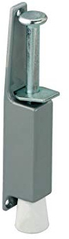 Gedotec Türfeststeller Boden-Türstopper Hub 50 mm | Torfeststeller für ein Türgewicht bis 40 kg | Boden-Stopper Stahl silber lackiert | Torstopper Höhe: 180 mm | 1 Stück
