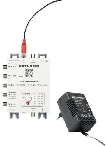 Kathrein EXD 158 Twin SAT Multischalter Kaskade Unicable Eingaenge (Multischalter): 5 (4 SAT/1 terr