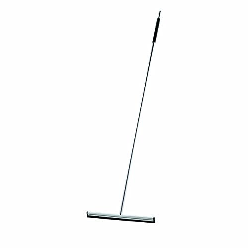 blomus -LAVEA- Bodenwischer aus poliertem Edelstahl, mit Wandhalter, praktisches Badaccessoire, streifenfreie Reinigung, hochwertige Verarbeitung, Modern (H / B / T: 122 x 36 x 2 cm, Edelstahl, 68990)