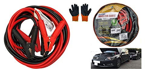 LEDSA MART 6 Metres 1000amp Heavy Duty Jump Leads Professional Booster Cables for HGV Cars Vans Truck with Safety Gloves and Carry Case