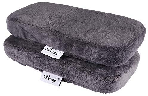 Aloudy Ergonomische Schaumstoff-Armlehnenpolster für Bürostuhl, Bequeme Gaming-Armlehnenschoner für Ellbogen und Unterarme, Druckentlastung (2 Stück) Chair Arm Pads Gray