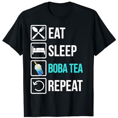 Lustig Eat Sleep Boba Tea Repeat - Bubble Tee T-Shirt