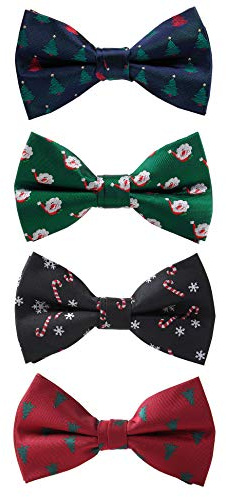 Gusleson 4PCS Christmas Bow tie Mens and Boys Bowties for Festival (UK0529-4P1)