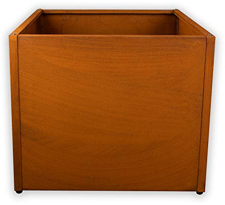Köhko® Designer Pflanzkübel Hochbeet (mit Bodenplatte) aus Cortenstahl Pflanzgefäß QUADER 60x60x50 cm……
