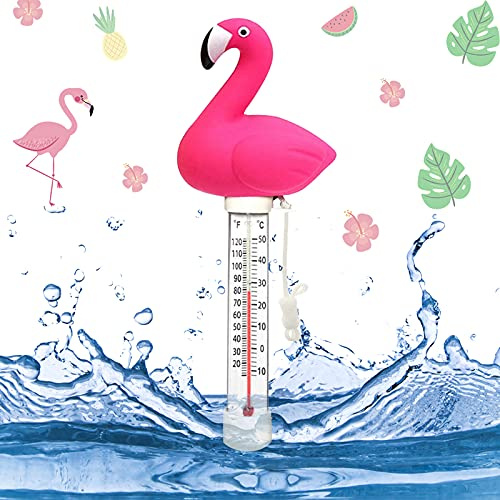TOPJOWGA Flytande vattentermometer, pooltermometer, pooltermometer, flytande pool vattentermometer okrossbar med sladd, vattentemperaturtermometer (3)