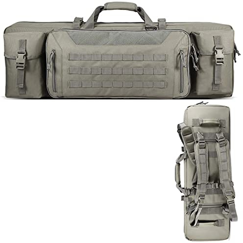SJASD 36/42 inch Hohe Qualität Langwaffentasche,Waffentasche langwaffe Futteral Gewehrtasche mit Zwei Gewehrkapazitäten,Taktischer Gewehrrucksack Waffentragetasche für Jagdschießen