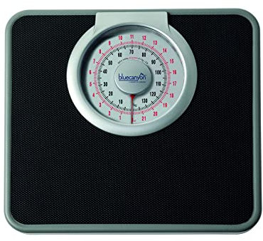 Blue Canyon Mechanical Large Dial Bathroom Scales| Measure Body, Luggage Weight| Maintain Fitness| kg/lb Unit Readings| 140kg Max Capacity| High-Precision Mechanics| Accurate Bathroom Scale (Black)