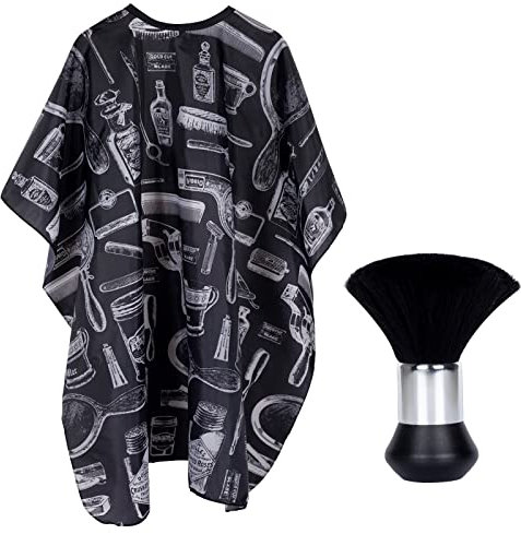 Meinraum Mantella Parrucchiere Mantelle Taglio Parrucchieri con Pennello Barbiere Regolabile Grembiuli da Parrucchiera Impermeabile Mantelline Barber con Chiusura a Scatto per Acconciatura