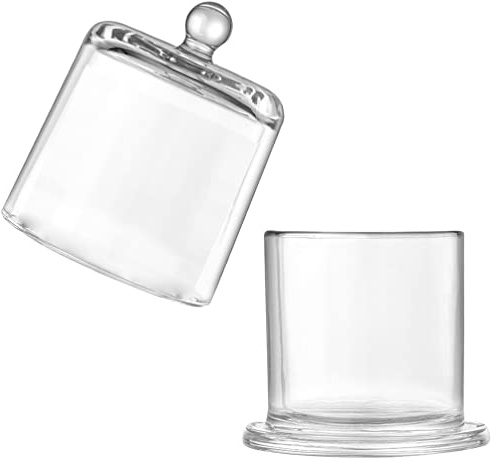 HEMOTON 1ensemble Petite Boîte à Bonbons Verre avec Couvercle Transparent Conteneur Décoratif pour Bougies Friandises Et Fruits pour Mariage Bureau Et Maison