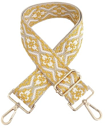 Anopo Breiter Schultergurt für Taschen Taschengurte zum Wechseln Bunt Taschen Gurtband Verstellbarer Schulterriemen Gitarrengurte für Handtaschen Blume Gelb