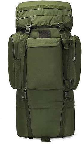 Kabxhueo Extra groß Innenrahmen Trekkingrucksack 120L Wasserdichter Militär Rucksack mit Regenschutz Wanderrucksack Outdoor Survival Rucksack fur Herren Damen Camping Trekking Reisen