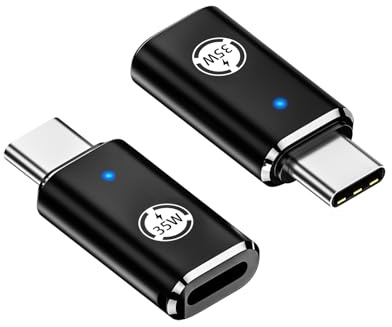 Liaoan Adaptateur Li-ghting USB C Support Pd 35w, 2 adaptateurs Li-ghting vers USB - C, Compatible avec Les appareils de Type C tels Que Phone 15 Series/Sa-msung, Charge Rapide, Design Noir