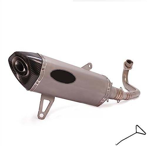 ZIAYI Moto pour Y&amaha 2017 2018 2019 2020 Xmax 250 Xmax 300 Système D'échappement Complet Silencieux Avant Mid Link Pipe Slip on XMAX250 300 Refit (Color : L)