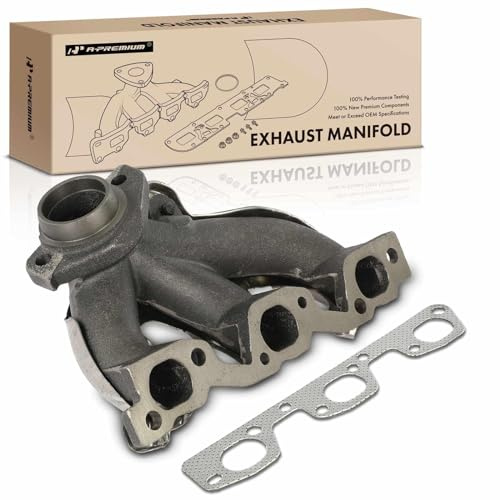 A-Premium [V6 3.8L] Right Side Engine Exhaust Manifold W/Gasket & Heat Shield Compatible with Jeep JK Series Wrangler 2007 2008 2009 2010 2011