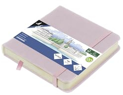 Kangaro Art Carnet de croquis 12 x 12 cm Violet PU Couverture rigide 80 feuilles 140 g Papier crème