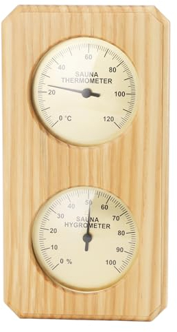 Sauna Thermometer and Hygrometer, 2 in 1 Indoor Humidity Temperature Measurement Sauna Room Wooden Sauna Hygrothermograph