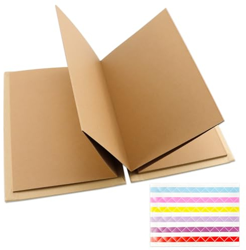 FERCAISH 8 inch Fotoalbum Zum Selbstgestalten, Fotoalbum zum Einkleben, DIY Scrapbook Fotobuch, Kraft Papier Akkordeon Sammelalbum als Graduierung Geburtstag Jubiläum Hochzeit (34 Seiten, Hellbraun)