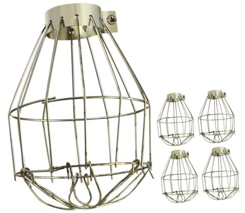 ANDRESLAD 5stücke Metall Birne Schutz Käfig Für Lampen Draht Lampenschirm Aus Eisen Vintage Abdeckung Für Glühbirnen Diy Schirmschutz Hängender Rahmen Für Lichtdekoration
