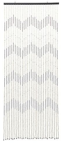 SuhoFutus Beaded Door Curtain, Hanging Wooden Beaded Door, Door Fly Screen Curtain Beaded -Wavy, Modern Minimalist Beaded Curtain with 2 Hanging Rings, 0.9 * 2.2 m