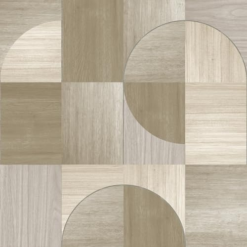 Sublime Papier peint intissé Cercles de bois 1005x52cm Crème