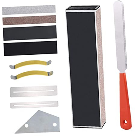 ifundom 1satz Teiliges Gitarrenbauer Werkzeug Guard String Spreader Fret Rocker Leveling Beam Und Schleifwerkzeuge Für Präzise Gitarren Und Bassreparaturen