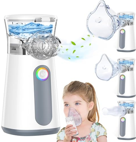 Portable Mesh Ne-bulizer Machine for Kids Adults - Rechargeable Mini Spray Ne-buliser Handheld Machine Silent Efficient Atomization for Home & Travel Use