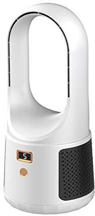 BCJMKDX Floor Fans, USB Electric Bladeless Table Fan 1200mAh Rechargeable Home Appliances Wireless Cooling Ventilator 6 Gear Wind Air Cooler Fan(White)