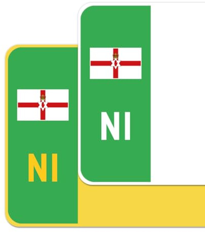Premium Vinyl Stickers for UK Car Number Plates Decorative Purposes – Northern Ireland (Ulster Banner) – Bubble-Free & Easy Application – Set of 2 (Front & Rear) (NI, Green)