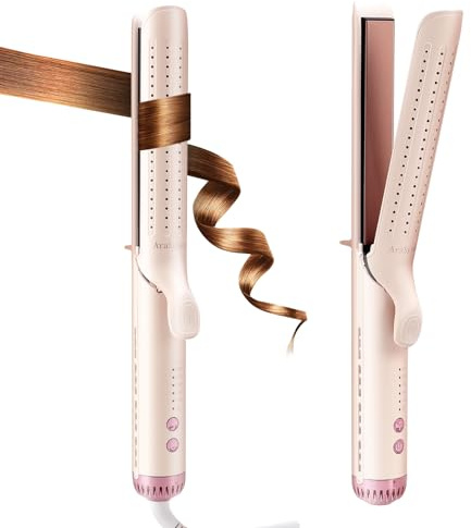 AraSyleon Piastre Capelli & Arricciacapelli 2 in 1 con Ceramica, Arricciacapelli & Piastra Capelli, 5 Temperature Regolabili (140-220°C), Riscaldamento Rapido 30s, Piastra Ceramica Capelli