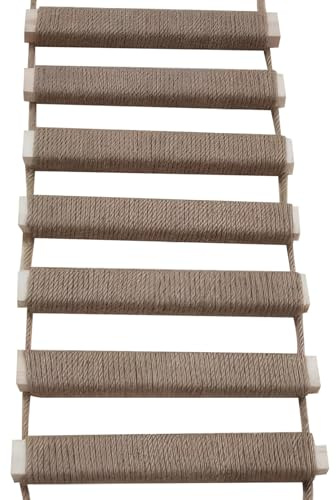 Scala per gatto, 25 x 99 cm, ponte in legno avvolto con corda di lino resistente ai graffi, per interni e gatto, tiragraffi per animali domestici