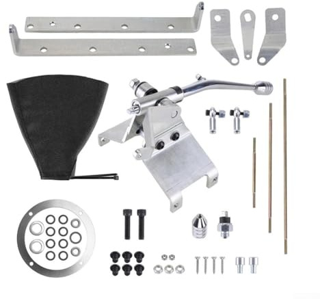 Besttoolifes 12 pulgadas Transmisión Automática Shifter HRC12-940 Kit de montaje en piso para Turbo 350 TH350 Construcción de metal robusto Palanca de doble efecto