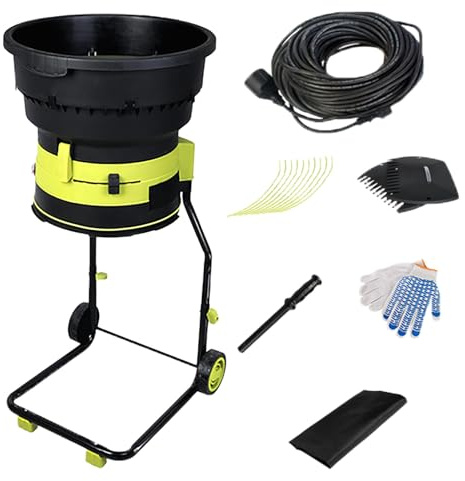 LwiftGal Broyeur éLectrique Filaire pour Jardin, Broyeur De Feuilles éLectrique, Moteur 8 000 TR/Min pour Un Rapport De RéDuction De 17:1, pour Feuilles, Herbe Et DéBris De Tonte 50mpowercord
