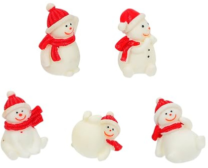 ZUNOXAZ Weihnachts Schneemann Aquarium Dekor Harz 5 Stück Reptil Terrarien Figur Weihnachtsdeko Für Fischbecken
