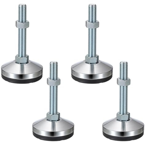 OGANAZI 4 PCS Heavy Duty Leveling Feet, Adjustable Table Feet for Furniture Leveling, Steel, M16-Thread 3.1'' Dia Base Furniture Levelers for Machinery Devices, Furniture Legs, Workbench, Warehouse