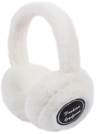 LIFKOME Wireless Music Earmuffs Plush Ear Warmers White Winter Headphone Covers for Women Men Outdoor Cold Weather