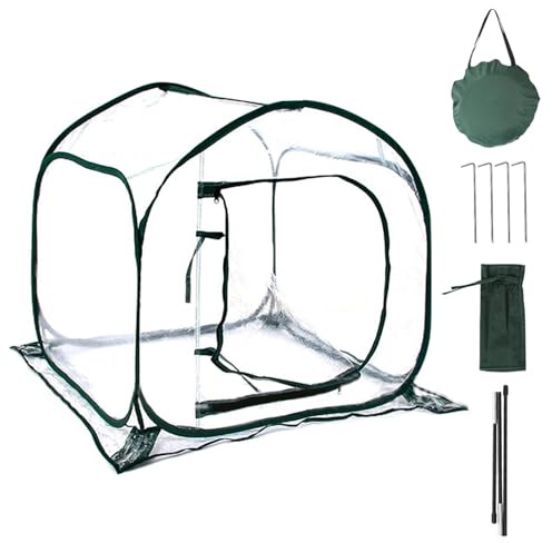 Serra da interni, Mini serra da interni 32x32x32 pollici con porta con cerniera, balcone portatile antivento e impermeabile per coltivare piante in vaso, fiori
