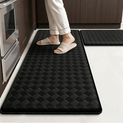 2Pcs Kitchen Floor Mat, Anti Fatigue Carpet, Waterproof and Oil Resistant
