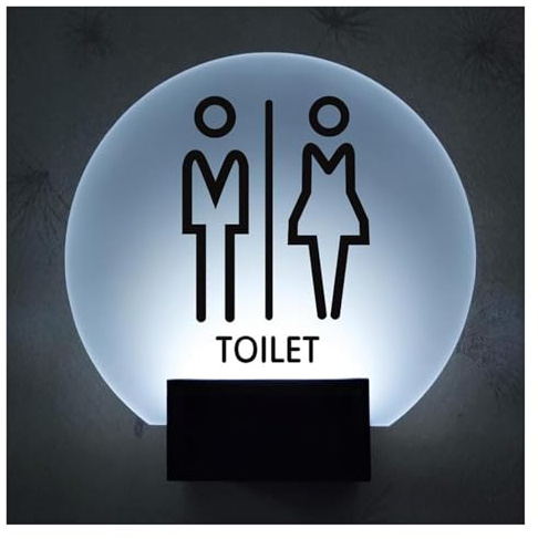 for toilette for insegne da bagno aziendale, for a LED for uomini e donne, montaggio a parete rotondo 8 pollici