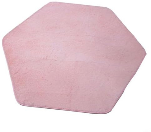CNANRNANC Hexagon Play Mat Soft Plush Rug For Crawling Game Tent Bedroom Decor Nursery Floor Cover Baby Activity Blanket Pink 140X120Cm(Pink)