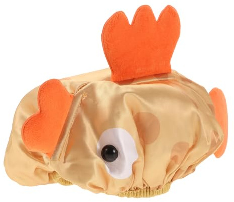 Kids Cartoon Fish Pvc Double Layer Adjustable Bath Cap | Snug Comfortable Fit, Water Away from Hair and Face, Cute Animal Style for Boys and Girls