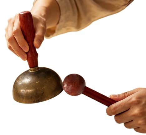 Klangschale Meditationsklanginstrumente mit Holzhammer | Tibetische Klangschalen für Anfänger, Achtsamkeitsübungen, Gebete, Entspannungsübungen, Yoga-Praxis, Zuhause, Raum für