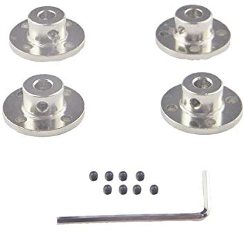CHANCS Wellenkupplung, Flanschkupplung, 7mm, starrer Flansch, galvanisierter Stahl, Motorführungswellenkupplung, 4 Stück