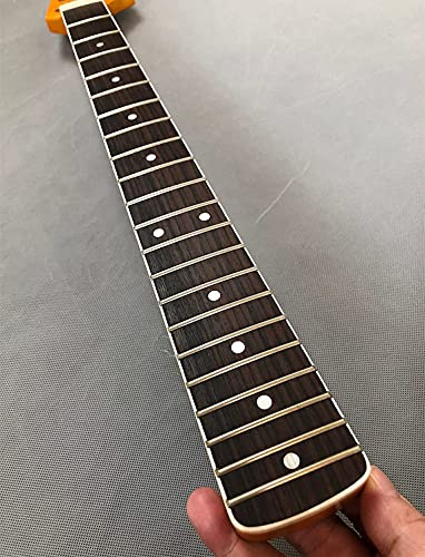 Big Head Gitarrenhals, Ahorn, 21 Bünde, Palisander-Griffbrett, Punkteeinlage, gelb glänzend