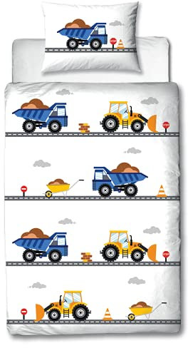 MTOnlinehandel TRAUMHELDEN Babybettwäsche 135x100 Flanell/Biber - 1 Kissenbezug 40x60 + 1 Bettbezug 100x135 cm - Hochwertige Jungen-Bettwäsche (Baumwolle Flanell/Biber, 100 x 135 + 40 x 60)