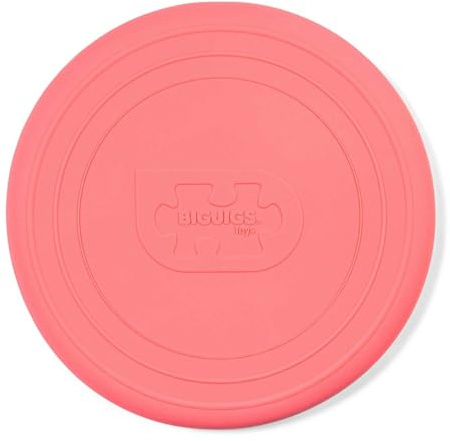 Bigjigs Toys Frisbee Wurfscheibe (Korallenrosa) Silikon-Frisbee für Kinder, hochwertige Flugscheiben, Strand- & Gartenspielzeug für Kleinkinder